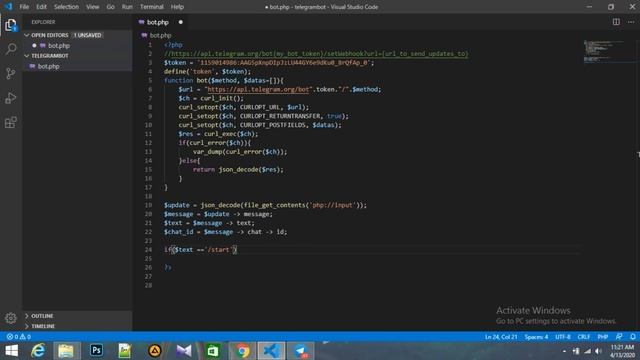Telegram Bot 8 dars Kod kiritishni boshlash смотреть онлайн