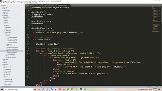 Laravel 7 blog (Episode 26 Creating user dashboard layout in english) смотреть онлайн