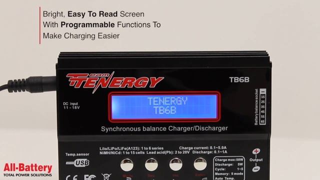 All-Battery | Tenergy TB6B Balance Charger -- Product Video (90263) смотреть онлайн