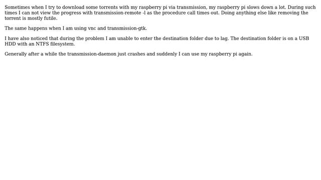 Raspberry Pi: Weird behaviour with transmission смотреть онлайн