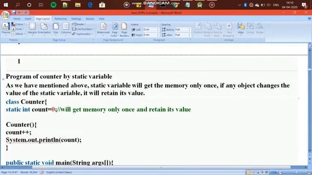 Static keyword(variable, method) in JAVA -java tutorial -12 смотреть онлайн