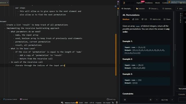 Permutations - Leetcode 46 - Java смотреть онлайн