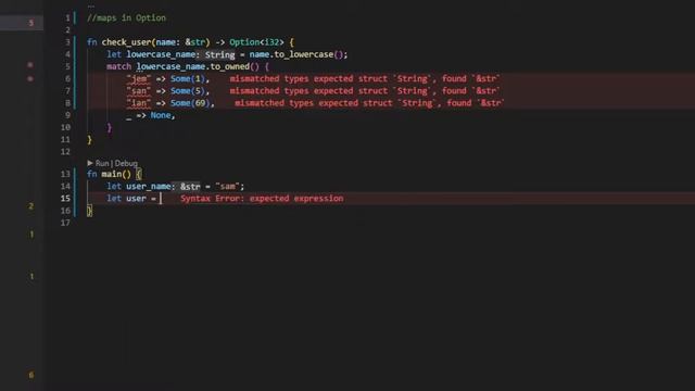 .map() in Option | Rust смотреть онлайн