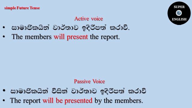Passive Voice | Simple Future Tense | passive voice in Sinhala смотреть онлайн