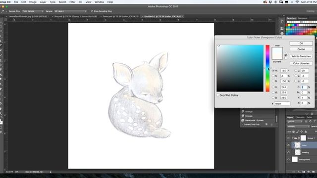 Digital Watercolor Painting in Photoshop CC Tutorial - Children's Book Artist смотреть онлайн