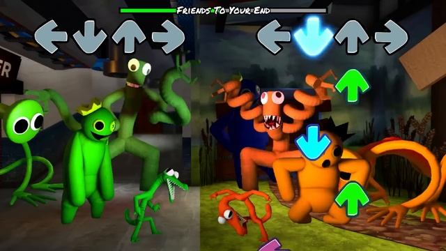 Rainbow Friends ALL Green VS ALL Orange but | Friday Night Funkin Mod Roblox смотреть онлайн