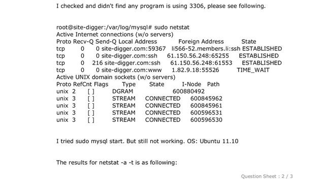 MySQL : Can't start server: Bind on TCP/IP port: Cannot assign requested address смотреть онлайн