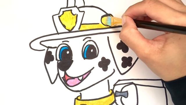 Paw Patrol Coloring and Drawing How to Draw Marshall Learn Painting Colors for Kids l Kids Art Time смотреть онлайн