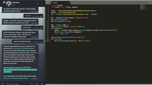 Telegram bot with webhooks | PyTelegramBotAPI(Telebot) + PythonAnywhere смотреть онлайн