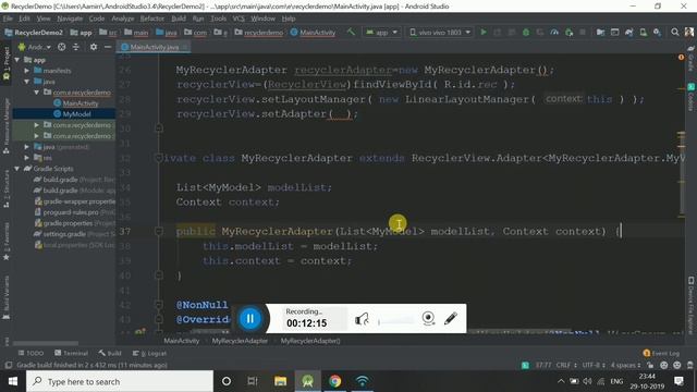 Android RecyclerView And CardView Tutorial In Hindi