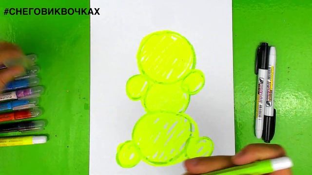 Снеговик в очках - Рисуем гелевыми мелками смотреть онлайн