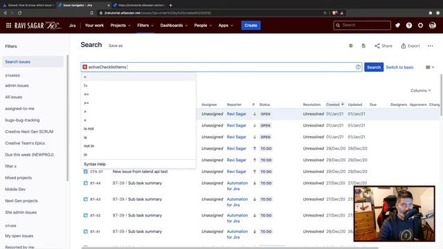 Jira REST API - Get JQL autocomplete data смотреть онлайн