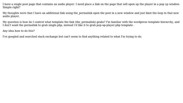 Wordpress: Make Permalink go to specific template смотреть онлайн