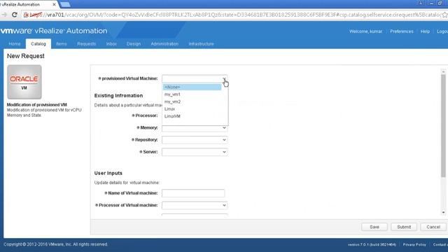 Creating, Modifiying, and Deletion of provisioned oracle VM through vRA 7.0.1 смотреть онлайн