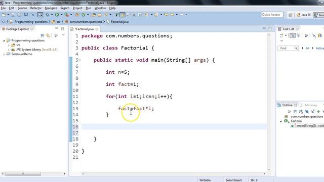 #20 : How to find Factorial in java | Interview programs in java смотреть онлайн