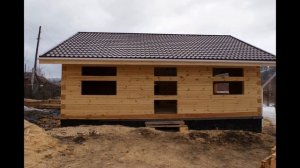 Построили дом шалле из бруса 9 на 9. Одноэтажный