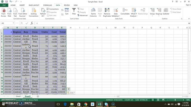 Excel 2013 Tutorial for Beginners - Copy Paste Visible Cells смотреть онлайн
