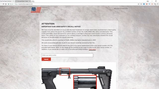 Kel-Tec SUB-2000 сделанные в 2017 Возврат на ремонт смотреть онлайн