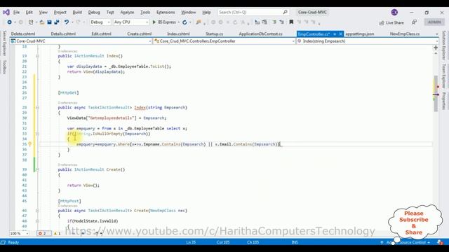 How To Implement Search Functionality In ASP.NET Core MVC Index View VS2019 смотреть онлайн
