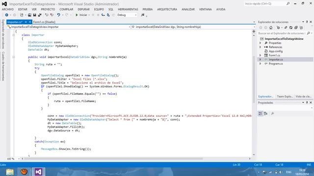 Importar archivo de excel a un Datagridview en C# смотреть онлайн