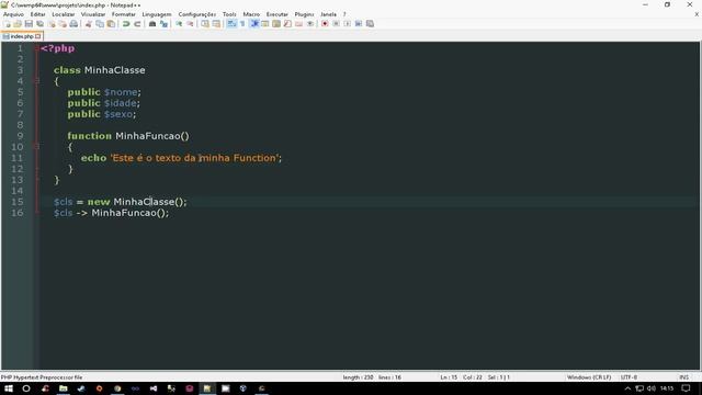 PHP - Class: Criação de uma Classe com uma Function recebendo parâmetros смотреть онлайн