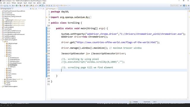Scrolling Web Page using Selenium WebDriver смотреть онлайн
