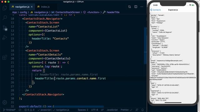 Stack Navigator: Options | Master React Navigation v5 смотреть онлайн