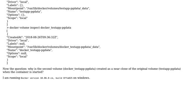 Why is an extra volume being created when I start the Postgres container? смотреть онлайн