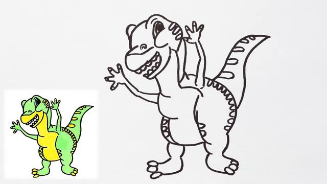 Рисуем ДИНОЗАВРА. Как нарисовать ДИНОЗАВРА семейства Герреразавриды. How to draw a dinosaur. смотреть онлайн