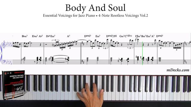 "Body & Soul" Easy Jazz Piano Solo Sheet Music using Rootless Voicings | Download Vol.2 in PDF смотреть онлайн