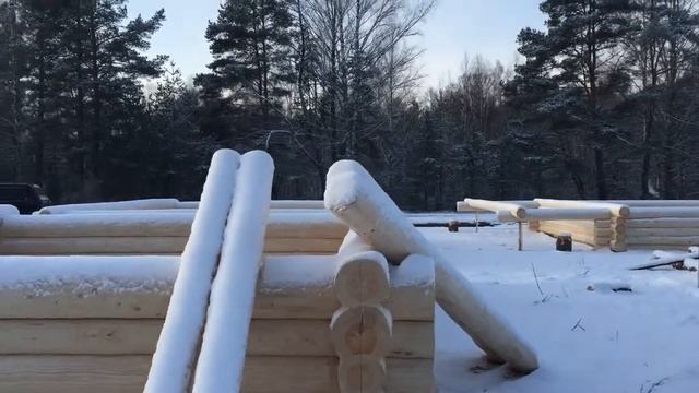 Сруб дома 6х6 м., рубленый в чашу, с верандой 2 м. смотреть онлайн