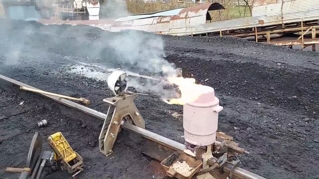 Shooting A Thermite Weld On The Railroad From Start To Finish