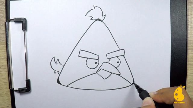 Drawing Chuck from Angry Bird ( step by step ) смотреть онлайн