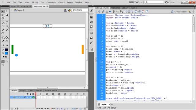 Пинг-понг в Action Script 3.0 смотреть онлайн
