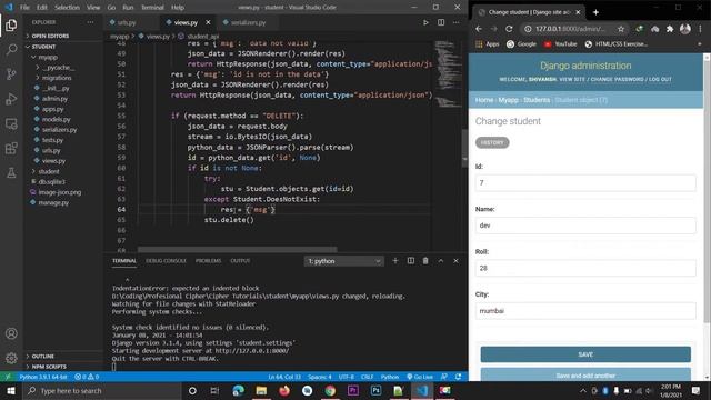 Handling Delete Request in Rest Framework | Django Rest Framework #5 смотреть онлайн
