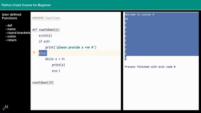 Python Crash Course for Absolute Beginner # 4 | User Defined Functions смотреть онлайн