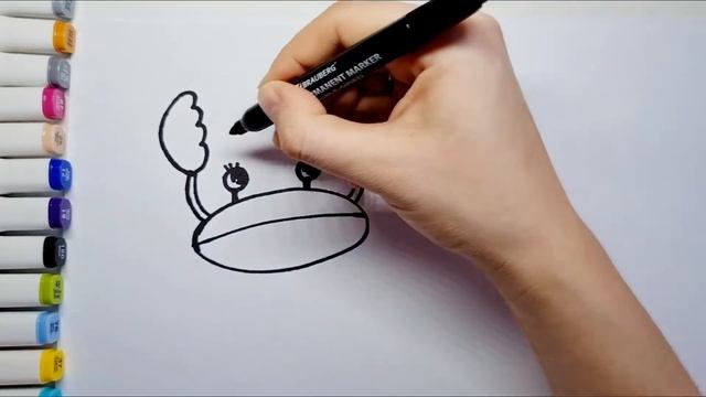 how to draw a crab ! как нарисовать краба поэтапно ! смотреть онлайн