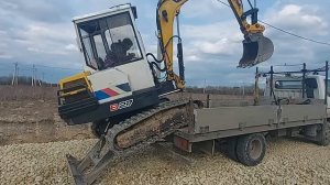 Погрузка мини экскаватор  без аппарели