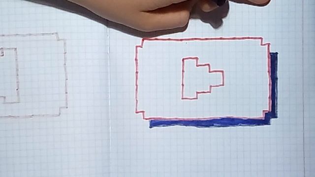 необычная кнопка ютуба - русунок в клетку #1 смотреть онлайн