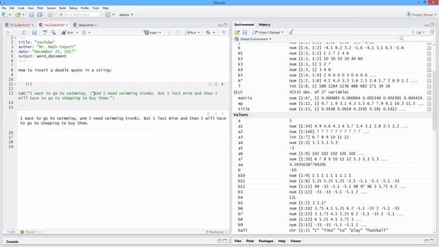 How to Insert a Double Quotation Mark in a String in R. [HD] смотреть онлайн
