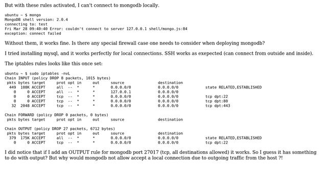 DevOps & SysAdmins: iptables blocking local connection to mongodb смотреть онлайн