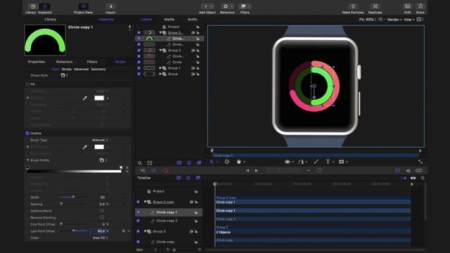 Видео №11: Анимация кругов активности в Apple Motion смотреть онлайн