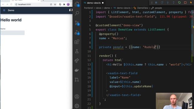 LitElement basics tutorial with TypeScript (Vaadin Fusion client-side views) смотреть онлайн