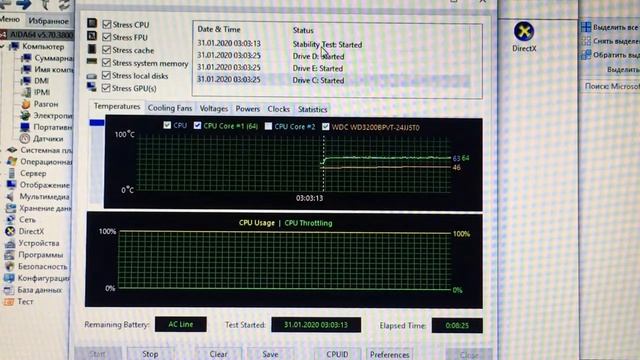 Aida stress test Lenovo G580 intel Celeron B830 ram 2Gb HDD 320gb 20с смотреть онлайн