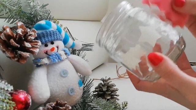 DIY❄️Новогодний подсвечник из банки своими руками❄️Новогодний декор простые Идеи❄️НОВОГОДНИЙ DIY смотреть онлайн