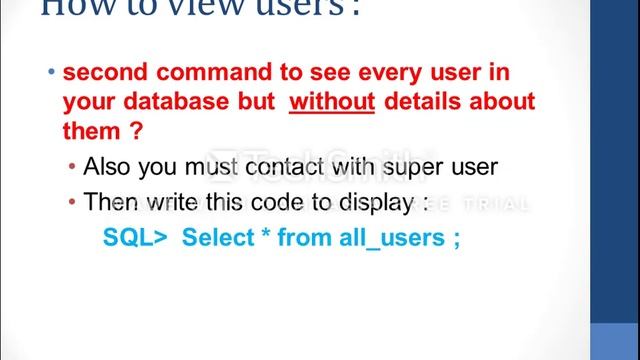 Display user in Oracle смотреть онлайн