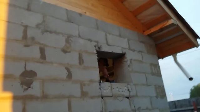 Проем в стене из газоблока под окно.ООО 
