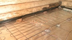 Теплый пол в бане.