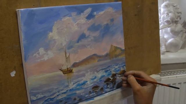 Море маслом мастер класс смотреть онлайн