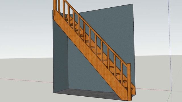 Проект. Лестница одномаршевая на тетивах. смотреть онлайн